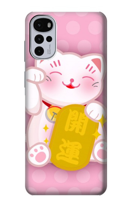 S3025 Pink Maneki Neko Lucky Cat Case For Motorola Moto G22