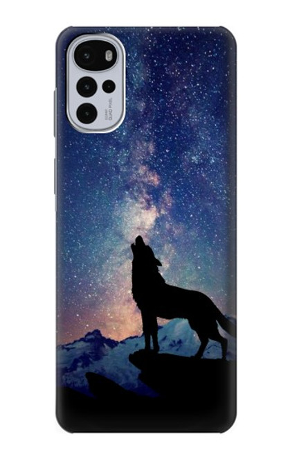 S3555 Wolf Howling Million Star Case For Motorola Moto G22