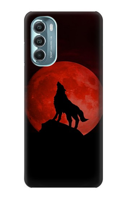 S2955 Wolf Howling Red Moon Case For Motorola Moto G Stylus 5G (2022)