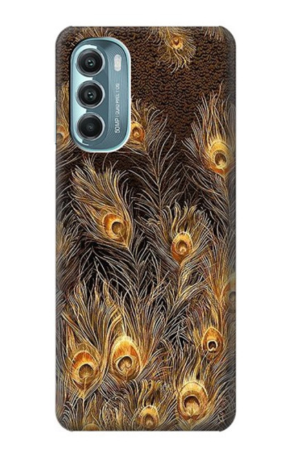 S3691 Gold Peacock Feather Case For Motorola Moto G Stylus 5G (2022)