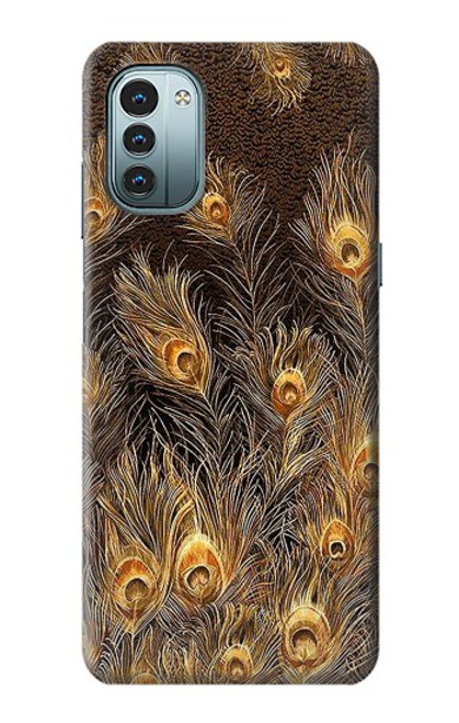 S3691 Gold Peacock Feather Case For Nokia G11, G21