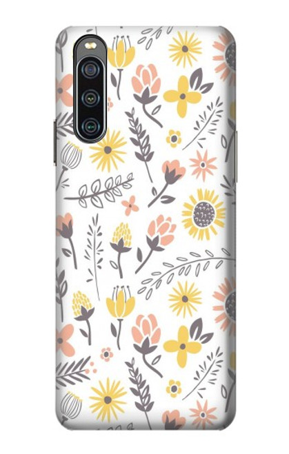 S2354 Pastel Flowers Pattern Case For Sony Xperia 10 IV