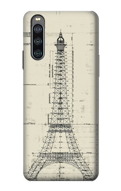 S3474 Eiffel Architectural Drawing Case For Sony Xperia 10 IV