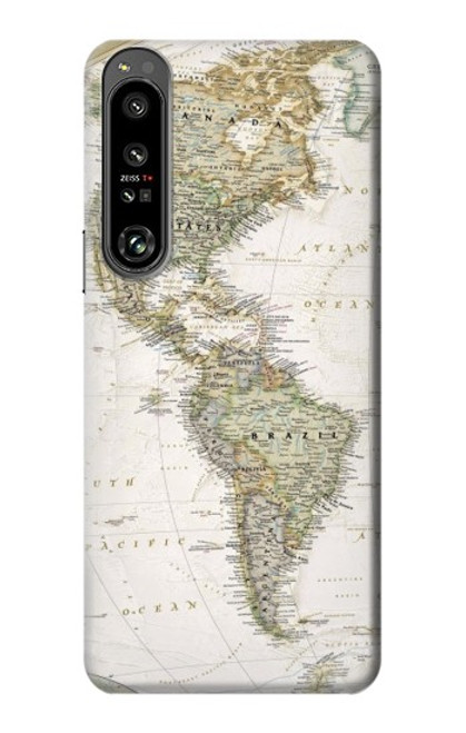 S0604 World Map Case For Sony Xperia 1 IV
