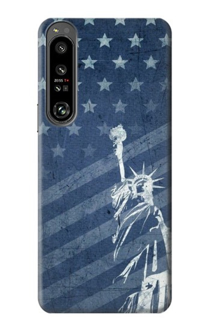 S3450 US Flag Liberty Statue Case For Sony Xperia 1 IV