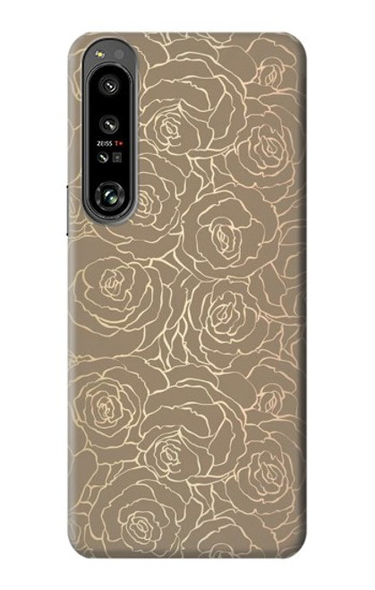 S3466 Gold Rose Pattern Case For Sony Xperia 1 IV