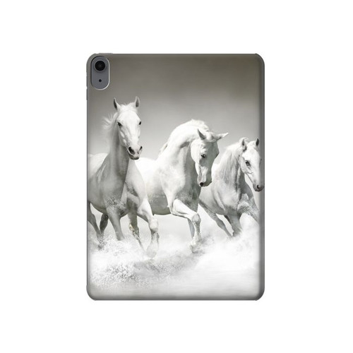 S0933 White Horses Hard Case For iPad Air (2020, 2022), Air 11 (2024,2025,2026), Pro 11 (2022)