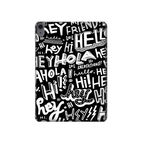 S2744 Hey Hi Hello Art Pattern Hard Case For iPad Air (2022, 2020), Air 11 (2024,2025), Pro 11 (2022)