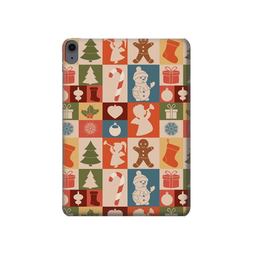 S2854 Cute Xmas Pattern Hard Case For iPad Air (2022, 2020), Air 11 (2024,2025), Pro 11 (2022)