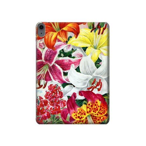 S3205 Retro Art Flowers Hard Case For iPad Air (2022,2020, 4th, 5th), iPad Pro 11 (2022, 6th)