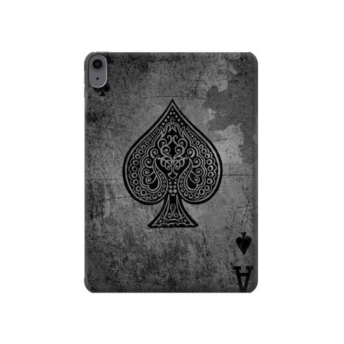 S3446 Black Ace Spade Hard Case For iPad Air (2022,2020, 4th, 5th), iPad Pro 11 (2022, 6th)