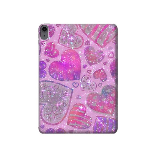 S3710 Pink Love Heart Hard Case For iPad Air (2022,2020, 4th, 5th), iPad Pro 11 (2022, 6th)