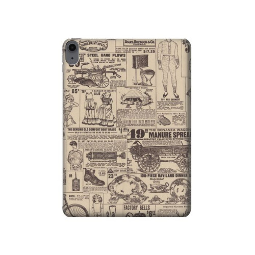 S3819 Retro Vintage Paper Hard Case For iPad Air (2020, 2022), Air 11 (2024,2025,2026), Pro 11 (2022)