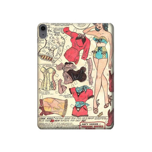 S3820 Vintage Cowgirl Fashion Paper Doll Hard Case For iPad Air (2022,2020, 4th, 5th), iPad Pro 11 (2022, 6th)