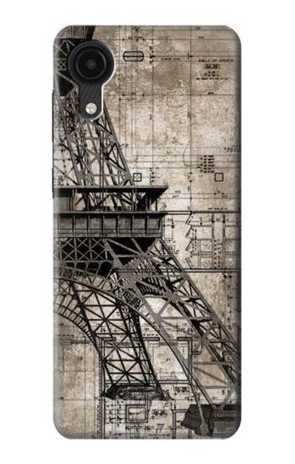 S3416 Eiffel Tower Blueprint Case For Samsung Galaxy A03 Core