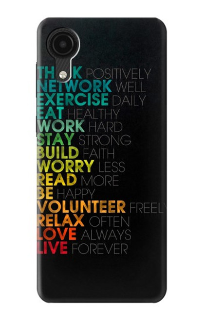 S3523 Think Positive Words Quotes Case For Samsung Galaxy A03 Core