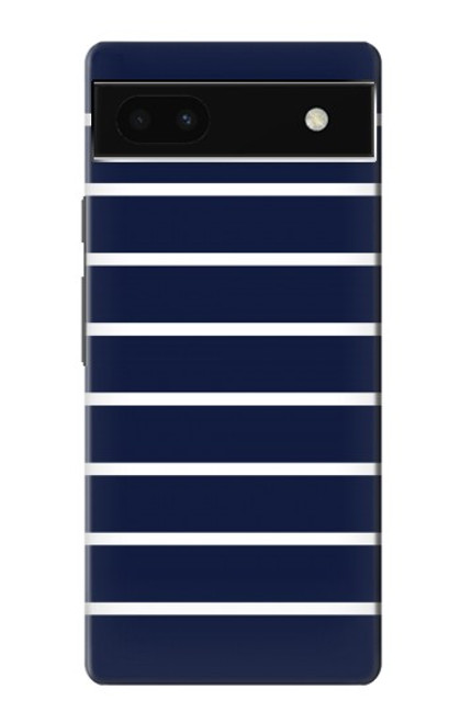 S2767 Navy White Striped Case For Google Pixel 6a