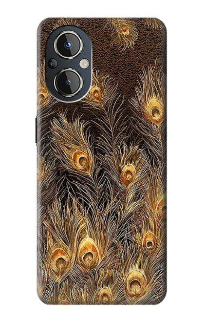S3691 Gold Peacock Feather Case For OnePlus Nord N20 5G