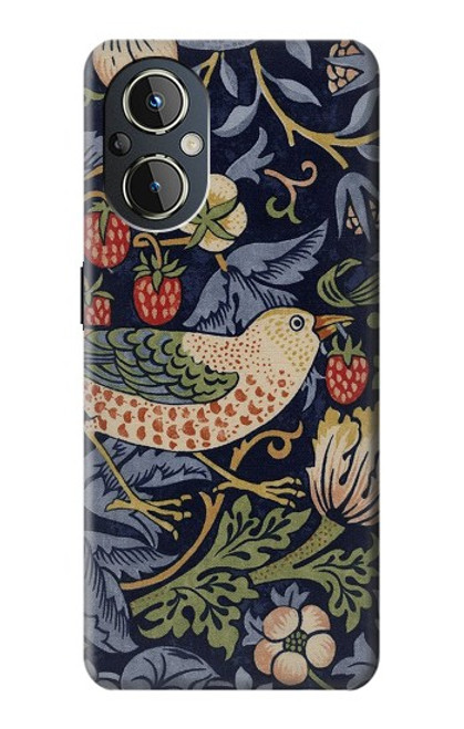 S3791 William Morris Strawberry Thief Fabric Case For OnePlus Nord N20 5G