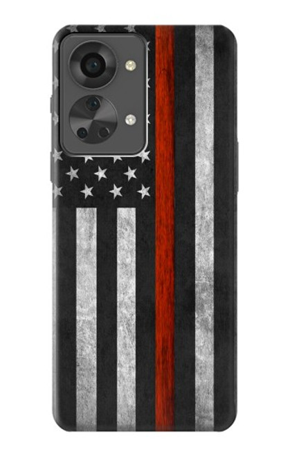 S3472 Firefighter Thin Red Line Flag Case For OnePlus Nord 2T