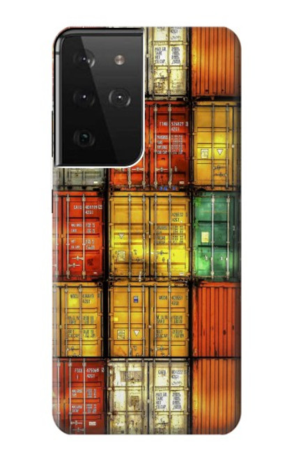 S3861 Colorful Container Block Case For Samsung Galaxy S21 Ultra 5G