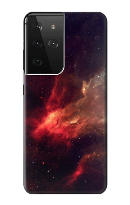 S3897 Red Nebula Space Case For Samsung Galaxy S21 Ultra 5G