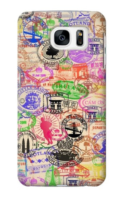 S3904 Travel Stamps Case For Samsung Galaxy S7