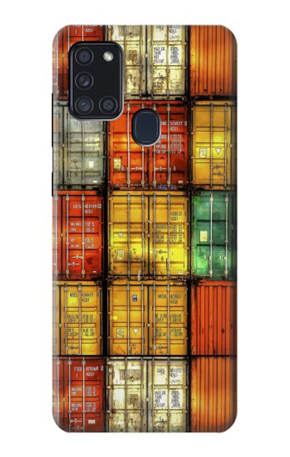 S3861 Colorful Container Block Case For Samsung Galaxy A21s