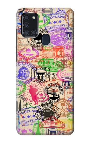 S3904 Travel Stamps Case For Samsung Galaxy A21s