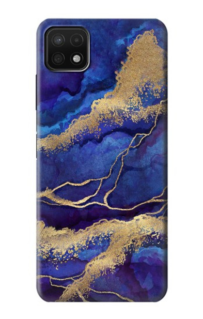 S3906 Navy Blue Purple Marble Case For Samsung Galaxy A22 5G