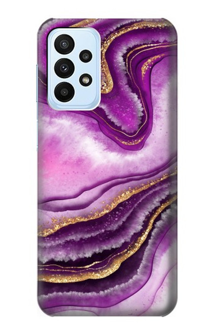 S3896 Purple Marble Gold Streaks Case For Samsung Galaxy A23