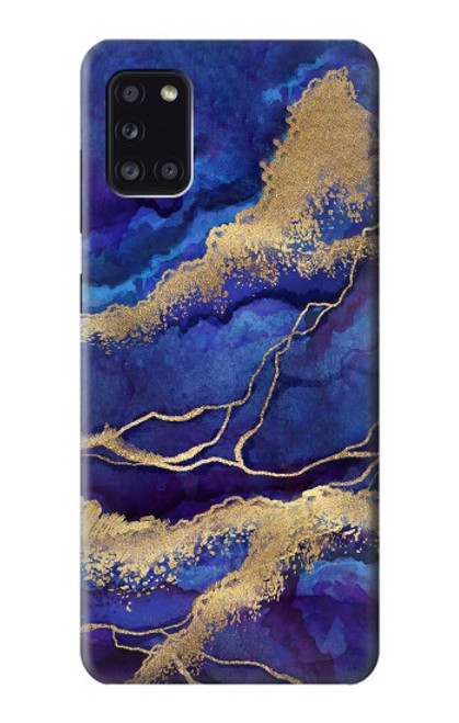 S3906 Navy Blue Purple Marble Case For Samsung Galaxy A31
