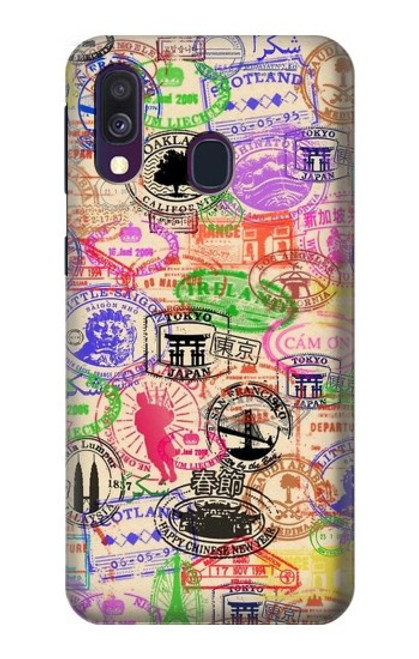 S3904 Travel Stamps Case For Samsung Galaxy A40