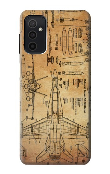 S3868 Aircraft Blueprint Old Paper Case For Samsung Galaxy M52 5G