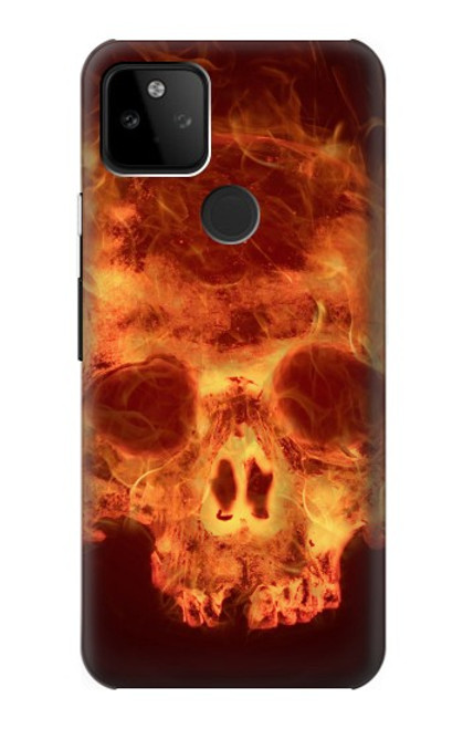 S3881 Fire Skull Case For Google Pixel 5A 5G