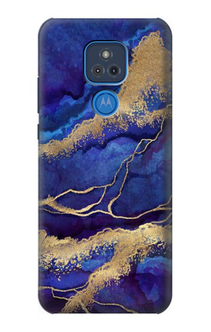 S3906 Navy Blue Purple Marble Case For Motorola Moto G Play (2021)
