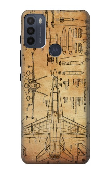 S3868 Aircraft Blueprint Old Paper Case For Motorola Moto G50