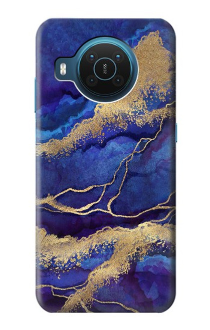 S3906 Navy Blue Purple Marble Case For Nokia X20