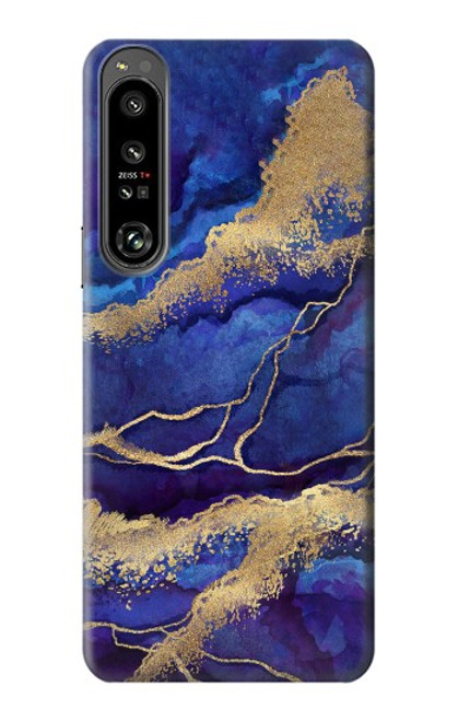 S3906 Navy Blue Purple Marble Case For Sony Xperia 1 IV