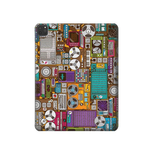 S3879 Retro Music Doodle Hard Case For iPad Pro 11 (2021,2020,2018, 3rd, 2nd, 1st)