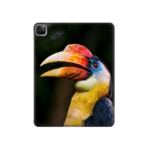 S3876 Colorful Hornbill Hard Case For iPad Pro 12.9 (2022, 2021, 2020, 2018), Air 13 (2024)