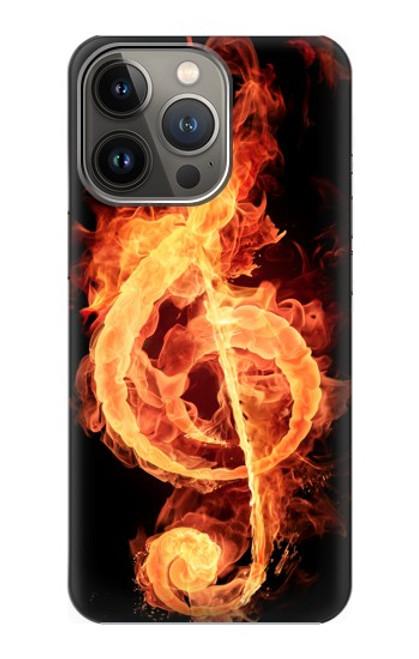 S0493 Music Note Burn Case For iPhone 14 Pro