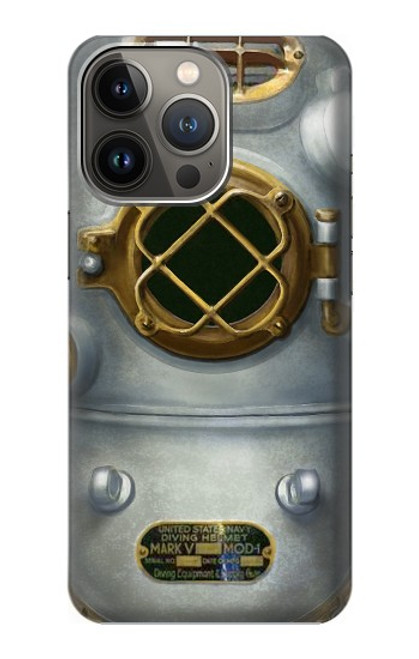S2646 Vintage Deep Sea Diver Helmet Case For iPhone 14 Pro