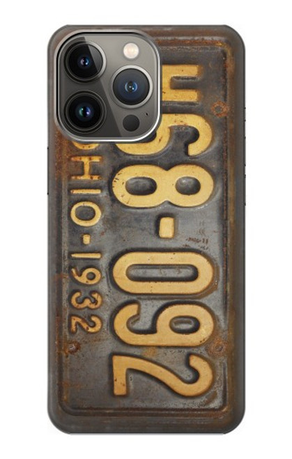 S3228 Vintage Car License Plate Case For iPhone 14 Pro