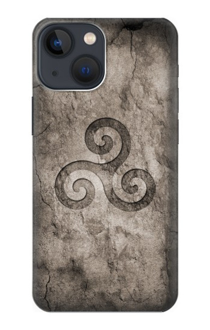 S2892 Triskele Symbol Stone Texture Case For iPhone 14 Plus