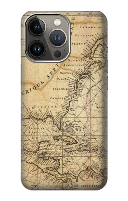 S2506 Exploration North America Map Case For iPhone 14 Pro Max