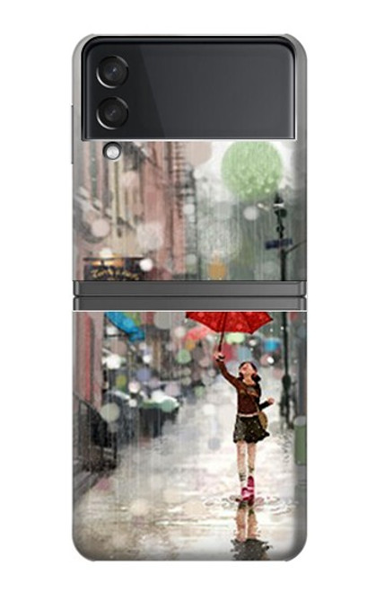 S0108 Girl in The Rain Case For Samsung Galaxy Z Flip 4