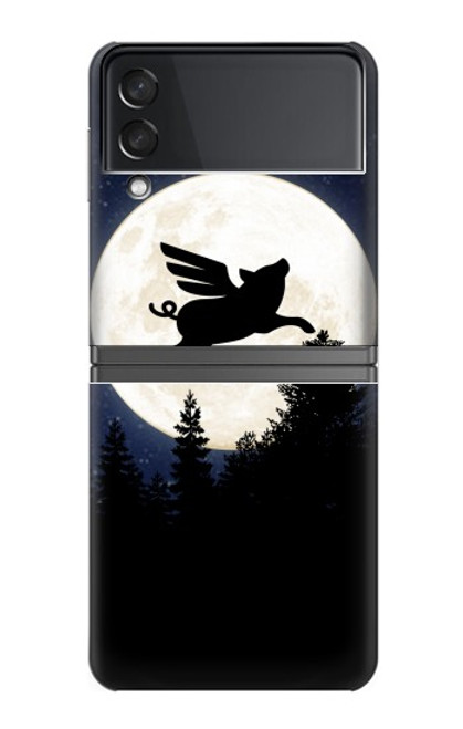 S3289 Flying Pig Full Moon Night Case For Samsung Galaxy Z Flip 4