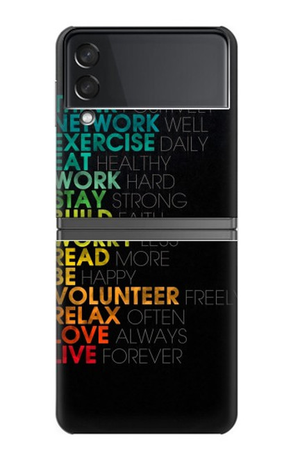 S3523 Think Positive Words Quotes Case For Samsung Galaxy Z Flip 4