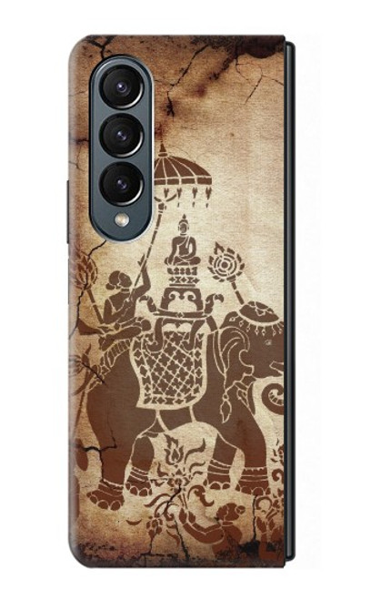 S2102 Thai Art Buddha on Elephant Case For Samsung Galaxy Z Fold 4